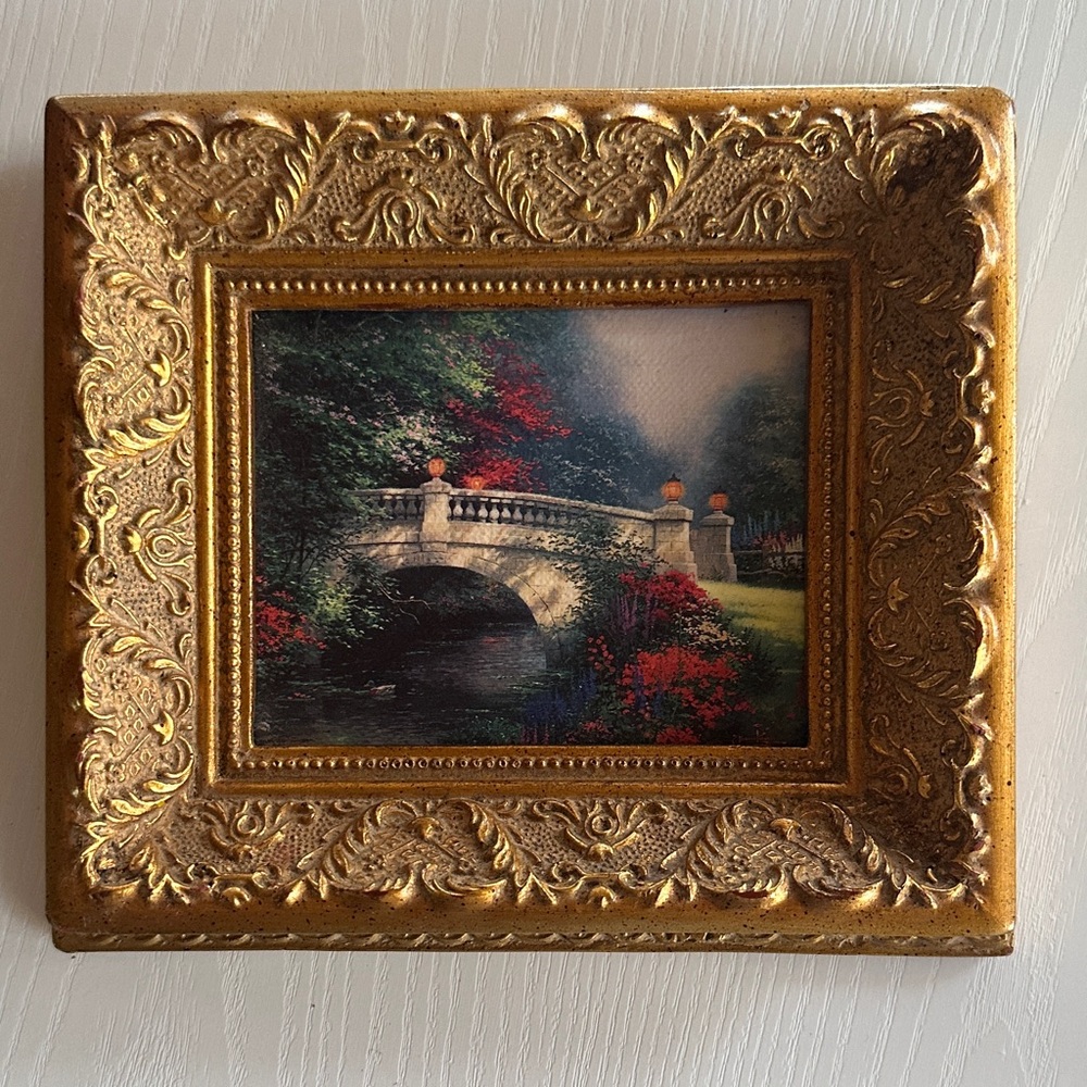 Thomas Kincaid Petite Elegant Gold Framed Bridge Art Print